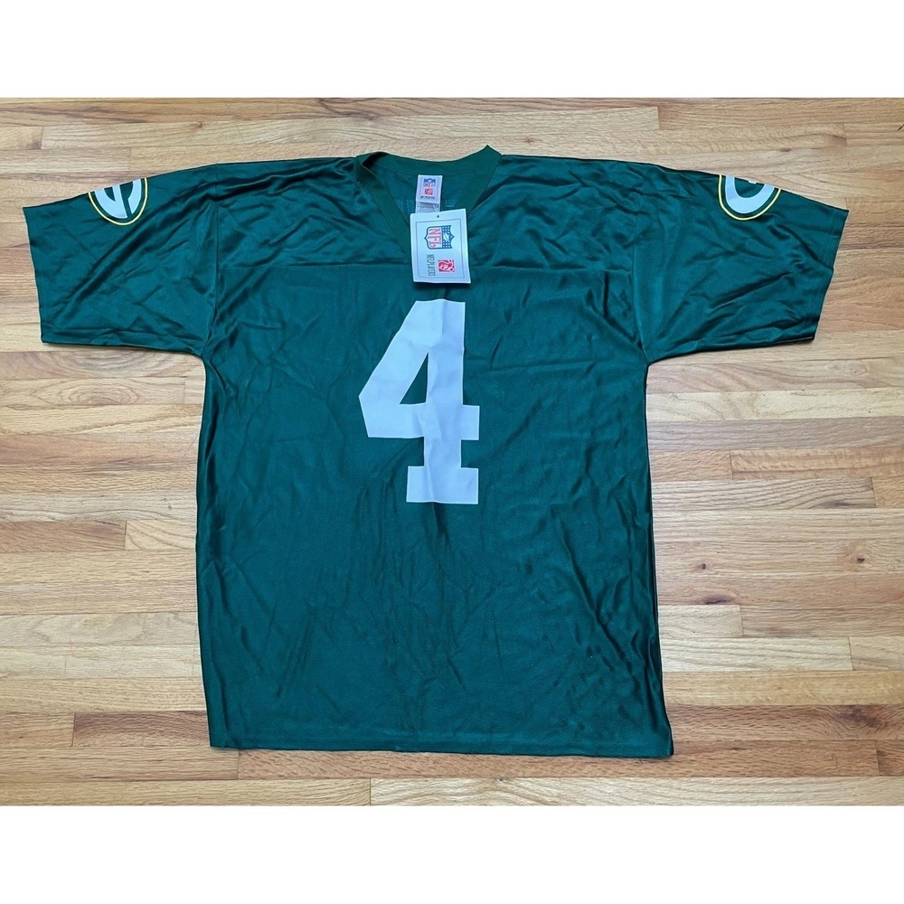 NFL Men's L Green Jersey Green Bay Packers American Football Team Brett Favre #4